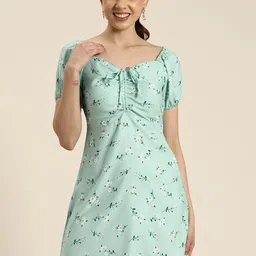 HERE&NOW Floral Printed A-Line Mini Dress-picture-26