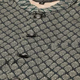 SOJANYA Men Blue Chikankari Pure Cotton Kurta with Churidar & Nehru Jacket image 2