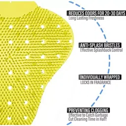 Zureni Urinal Pot Mat Anti-Splash Deodorizer Spatter Lemon Fragrance For Bathroom and Restroom, ZU-USF-0010RP (Pack of10) image 5