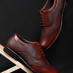 NEW LIMITS Men Textured Leather Lace-Ups Formal Oxfords-picture-48