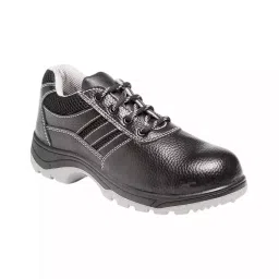 Unistar Steel Toe Safety Shoes PVC Sole Low Ankle Leather Black Size UK 10, Orbit image 1