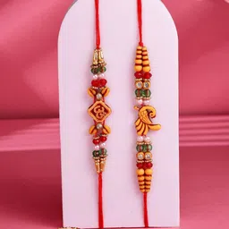 ADIVA Set Of 2 Rakhi With Roli Chawal & Greetings Card-picture-54