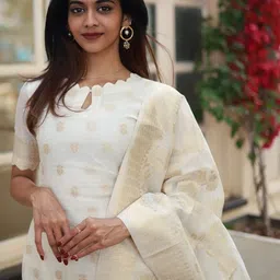 Vaidehi Fashion Women Regular Kurta with Trousers & With Dupatta image 5