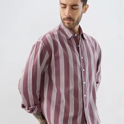 VASTRADO Men Classic Boxy Multi Stripes Striped Casual Shirt image 5