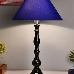 Homesake Black & Blue Solid Teardrop Handcrafted Table Lamp with Shade-picture-52