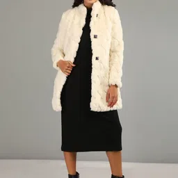 Roadster Women White Full Sleeves Long Winter Coat-image-71