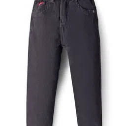 Olio Kids Woven Full Length Solid ColourDenim Jeans - Black-picture-13