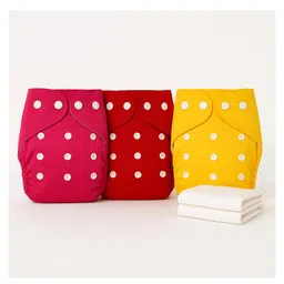 Sparkle Joy Free Size Reusable Cloth Diaper With Insert Pad 3 Pcs Diaper With 2 Pcs Insert- Pink,Yellow,red-picture-17