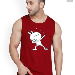 SLOWLORIS Pack Of 2 Printed Round Neck Sleeveless Bio-Wash Cotton Gym Vests-picture-25