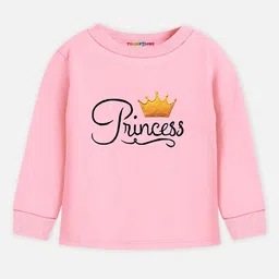 Trampoline Full Sleeves Princess Printed Sweatshirt & Pajama Set - Light Pink image 4
