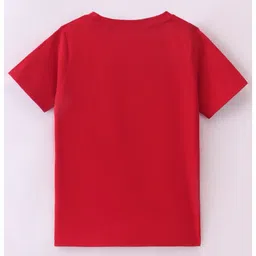 BLUSHES 100% Cotton Knit Halloween Theme Half Sleeves Spooky Saurus Rex Text Printed Tee - Red image 4