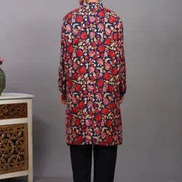 Exotic India Women Floral Woollen Longline Tailored Jacket image 5