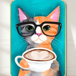 Myntra Elegant Homes Blue & White Cat Printed Wooden Wall Art-picture-15