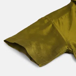 THANGAMAGAN Viscose Half Sleeves Soild Lining Shirt - Olive Green image 5