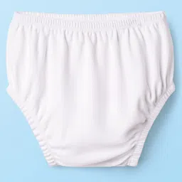 Babyhug Cotton Woven Peter Pan Collar Front Open Half Sleeves Frock & Bloomer With Floral Print - White image 4