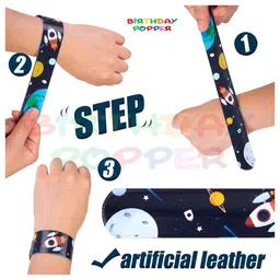 Birthday Popper Space Theme Slap Bracelets Bands- Set of 12 as Birthday Return Gifts image 4