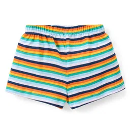 Babyhug 100% Cotton Knit Trunks with Striped & Tiger Print  Pack of 3- Multicolour image 5