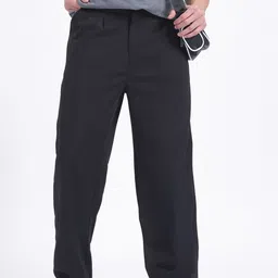 glitchez Men Essential Drip Self-Textured Pleated Detail Relaxed Fit Trousers-image-29