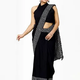 Dastkar Block Print Pure Cotton Sarees-picture-35