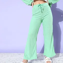 Tokyo Talkies Women Green Lounge Pants-image-65