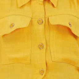 Lei-Chie Girls Solid Sleeveless Shirt Style Crop Top image 2