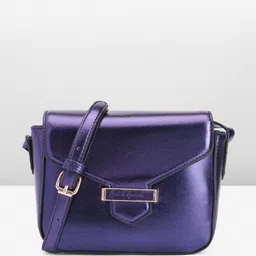 Mast & Harbour Glossy Solid Structured Sling Bag image 3