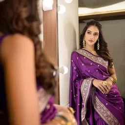 Snofi Creation Woven Design Zari Art Silk Banarasi Saree image 3