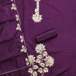 KALINI Women Cotton Blend Embroidered Dress Material-image-70