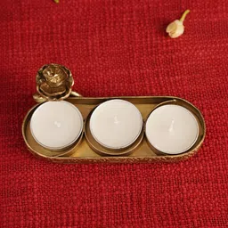 JAYPORE 4 Pcs Antique Gold Toned Candle Holder image 5