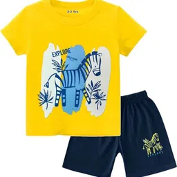 YK Boys Printed T-shirt with Shorts image 3