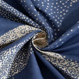 HOSTA HOMES Navy Blue & Beige Geometric 300 TC Single Bedsheet with 1 Pillow Covers image 4