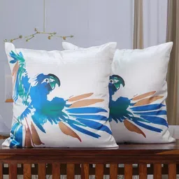 IZAAFA Blue & White Set of 2 Abstract Square Cushion Covers image 4