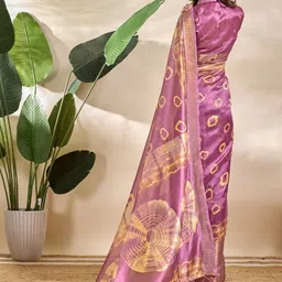 VelvetHue Tie and Dye Zari Silk Blend Mysore Silk Saree image 5