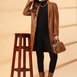 Juelle Women Notched Lapel Single-Breasted Longline Overcoat image 5