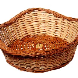All India Handicrafts Avika Round Kingri Cane Fruit Basket/Multipurpose Basket/Serve Baske image 2