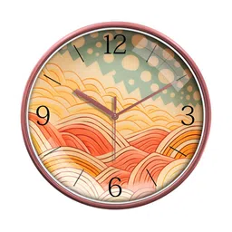 RANDOM Rose Gold & Yellow Printed Contemporary Wall Clock-image-6