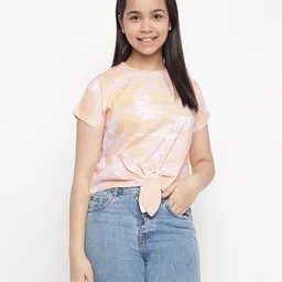 Lil Tomatoes Girls Cotton Top - Peach-picture-10