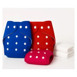Sparkle Joy Free Size Reusable Cloth Diaper With Insert Pad 3 Pcs Diaper With 2 Pcs Insert- Pink,Blue,red-picture-18