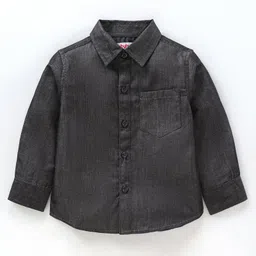 Babyhug Full Sleeves 100% Cotton Waist Coat & Shirt with Stretch Fir Pants - Black image 2