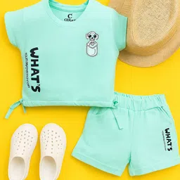 CERABI Girls Printed Pure Cotton T-Shirt With Shorts-picture-17