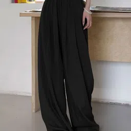 StyleCast Women Loose Fit Easy Wash Pleated Regular Trousers-picture-14