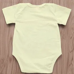 KNITROOT Lohri Theme Half SleevesHappy Lohri Text Printed Onesie - Yellow image 4