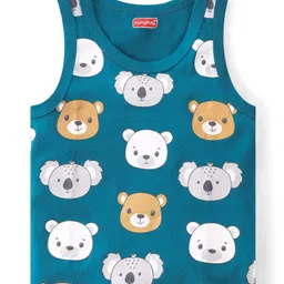 Babyhug 100% Cotton Sleeveless Sando Teddy & Koala Bear Print Pack of 3 - Multicolour image 3
