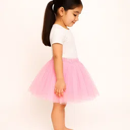 Tilism Woven Solid Tutu Skirt - Baby Pink image 5