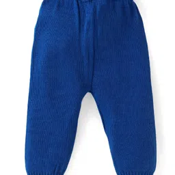 Babyhug Knitted Full Sleeves Pullover Sweater Set with Truck Design - Blue image 5