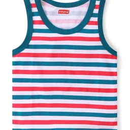 Babyhug 100% Cotton Sleeveless Sando Teddy & Koala Bear Print Pack of 3 - Multicolour image 5