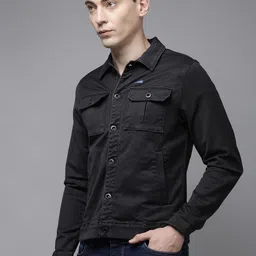 VAN HEUSEN DENIM LABS Men Solid Denim Jacket image 3