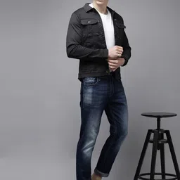 VAN HEUSEN DENIM LABS Men Solid Denim Jacket image 5