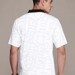 FCUK Brand Logo Printed Polo Collar Pure Cotton T-shirt image 5