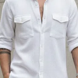 VEYTRO Textured Spread Collar Jacquard Fabric Casual Shirt image 3